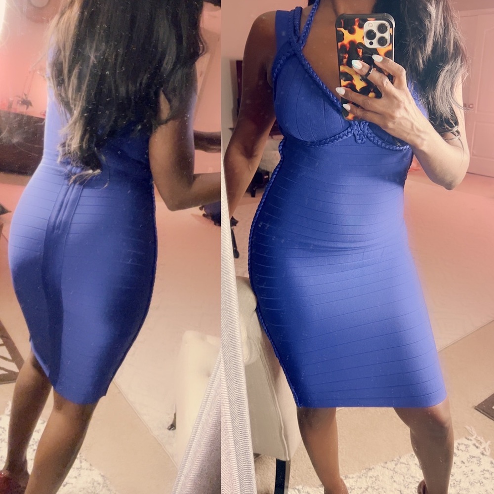 Sexy BeBe Bandage Dress Midi Blue
